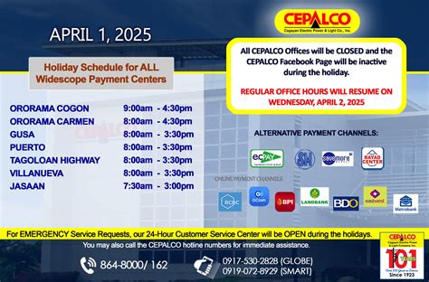 cepalco cdo opening hours|CEPALCO ECPay and Bayad Center Outlets .